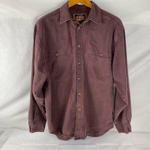VTG Work Wear Made in Canada Australian Outback Mauve Cotton Button Up M